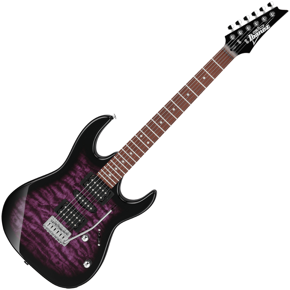 Ibanez GRX70QATVT Gio RG Electric Guitar — Transparent Violet Sunburst