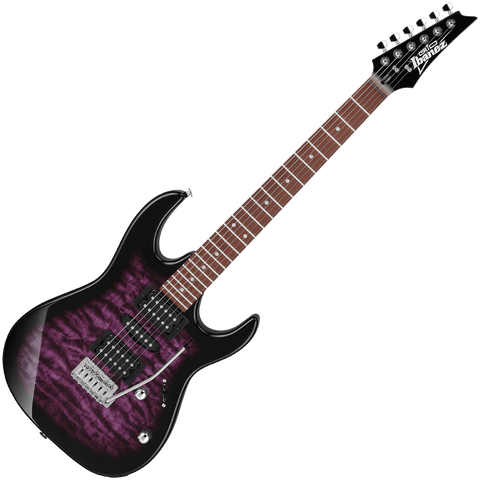 Ibanez GRX70QATVT Gio RG Electric Guitar — Transparent Violet Sunburst