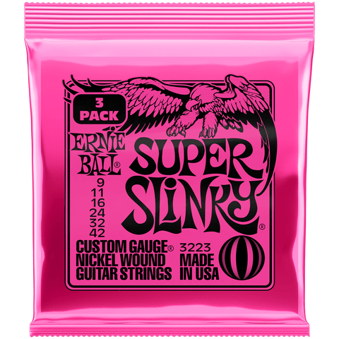 Ernie Ball Super Slinky Nickel Electric 3223 .009-.042 – 3-Pack