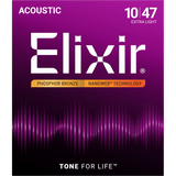 Elixir NANOWEB Phosphor Bronze Acoustic — 16002 Extra Light .010-.047