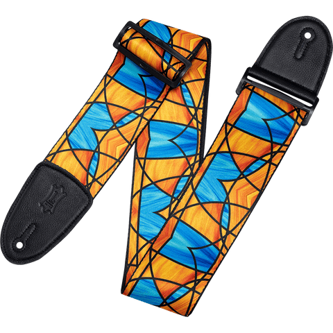Levy's MP3SG-002 Stained Glass - Orange and Blue - 3" Guitar Strap