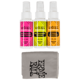 Ernie Ball Instrument Care 3-pack with Microfiber Polish Cloth, P04225