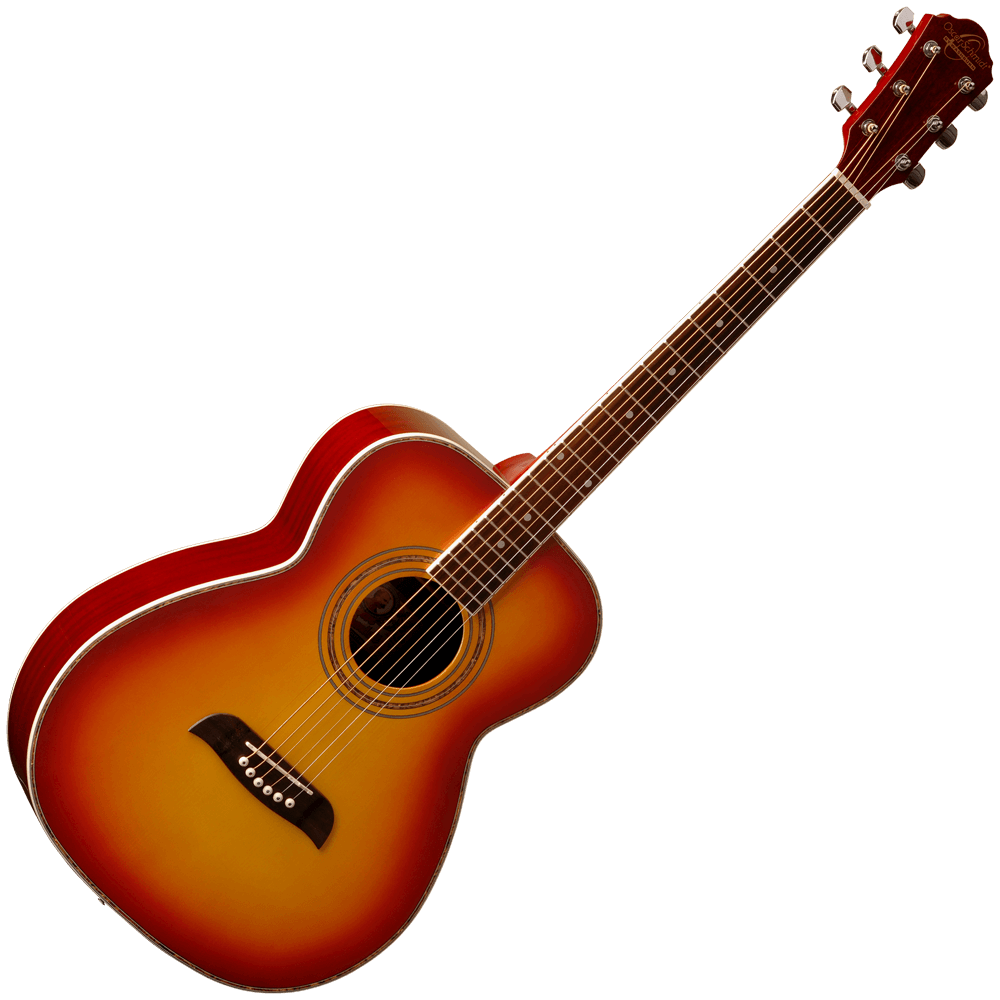 Oscar Schmidt OF2CS Folk Guitar Cherry Sunburst Aliens And