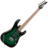 Ibanez GRX70QATEB Gio RG Electric Guitar — Transparent Emerald Burst