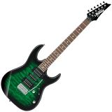 Ibanez GRX70QATEB Gio RG Electric Guitar — Transparent Emerald Burst