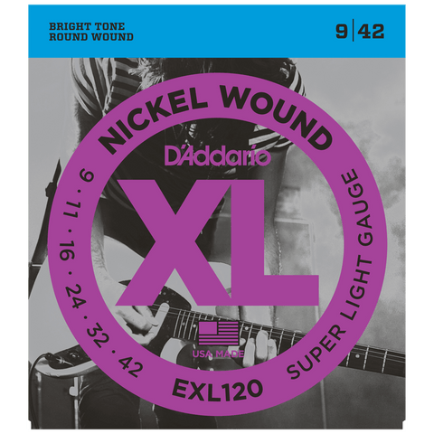 D'Addario EXL120 Nickel Wound, Super Light .009-.042