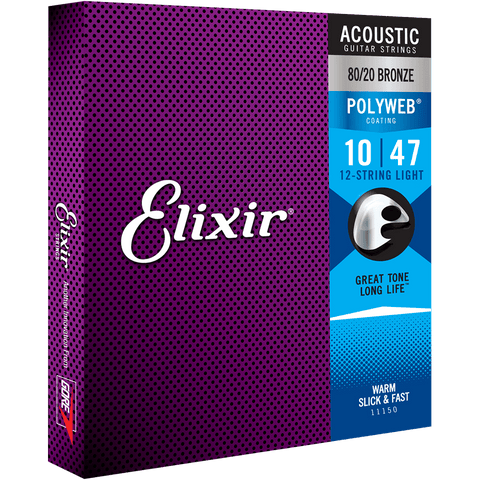 Elixir POLYWEB 80/20 Bronze Acoustic — 12-String 11150 Light .010-.047