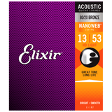 Elixir NANOWEB 80/20 Bronze Acoustic — 11182 HD Light .013-.053