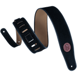 Levy's MSS3-BLK 2 1/2" Black Suede Guitar Strap With Decorative Piping Design