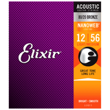 Elixir NANOWEB 80/20 Bronze Acoustic — 11077 Light/Medium .012-.056