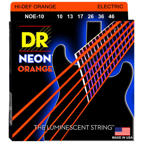 DR Strings NOE-10 NEON Orange Coated Electric Medium 10-46
