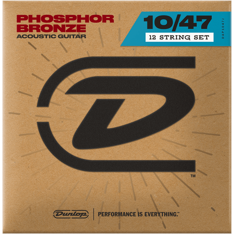 Dunlop Acoustic Phosphor Bronze 12-String Guitar Strings 10-47, DAP1047J