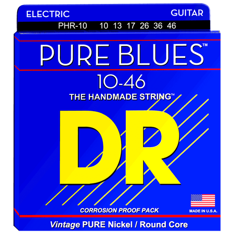 DR Strings PHR-10 PURE BLUES™ Pure Nickel Electric Medium 10-46