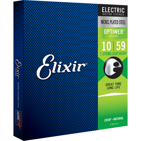 Elixir OPTIWEB Nickel 7-String Electric — 19074 Light/Heavy .010-.059