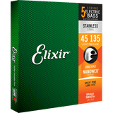 Elixir NANOWEB Stainless Steel Bass — 5-String 14782 Light/Medium .045-.135