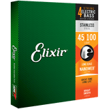 Elixir NANOWEB Stainless Steel Bass — 14652 Light .045-.100