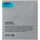 Dunlop Super Bright Stainless Steel 5-String Bass Strings 45-125, DBSBS45125