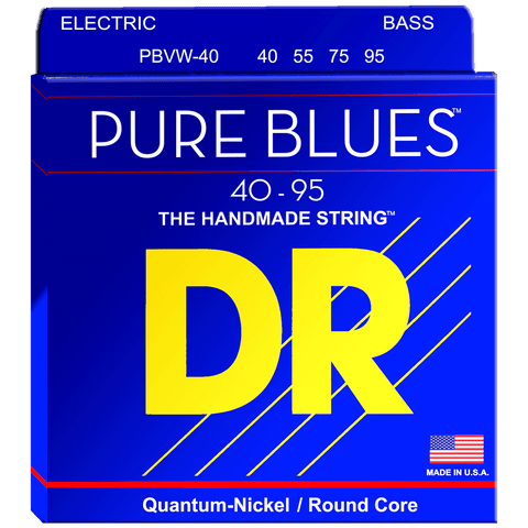 DR Strings PBVW-40 PURE BLUES™ Quantum Nickel™ Bass Extra Light 40-95