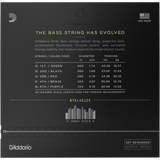 D'Addario NYXL45125, Light Top/Med Bottom 5-String Bass Strings 45-125