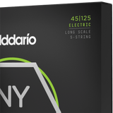 D'Addario NYXL45125, Light Top/Med Bottom 5-String Bass Strings 45-125