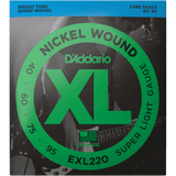D'Addario EXL220 Super Light, Nickel Wound Bass Strings, 40-95