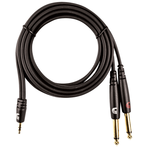 D'Addario Custom Series 1/8” to Dual 1/4” Audio Cables - PW-MPTS-06