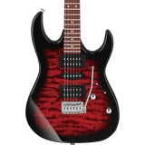 Ibanez GRX70QATRB Gio RG Electric Guitar — Transparent Red Burst