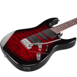Ibanez GRX70QATRB Gio RG Electric Guitar — Transparent Red Burst
