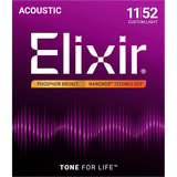 Elixir NANOWEB Phosphor Bronze Acoustic — 16027 Custom Light .011-.052