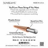 DR Strings RCA-12 Sunbeam Phosphor Bronze Light Acoustic 12-54