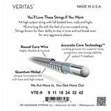 DR Strings VTE-9 Veritas Quantum Nickel Electric Light 9-42