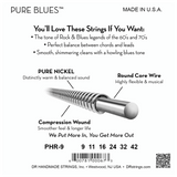 DR Strings PHR-9 PURE BLUES™ Pure Nickel Electric Strings Light 9-42