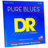 DR Strings PHR-9 PURE BLUES™ Pure Nickel Electric Strings Light 9-42