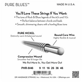 DR Strings PHR-9/46 PURE BLUES™ Pure Nickel Electric Light-Heavy 9-46