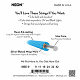 DR Strings NBE-9 HI-DEF NEON Blue Coated Electric Light 9-42
