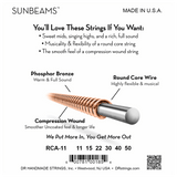DR Strings RCA-11 Sunbeam Phosphor Bronze Custom Light 11-50