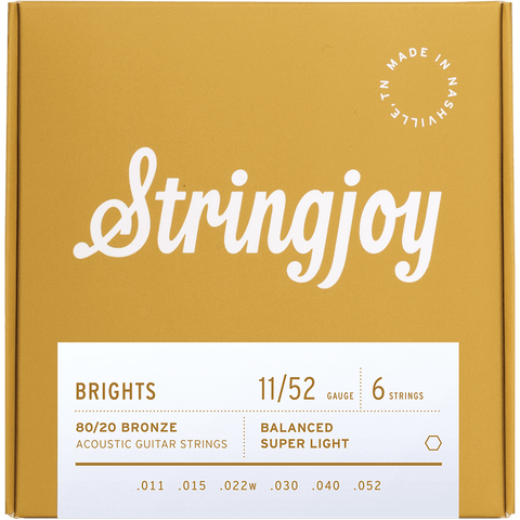 Stringjoy Brights Super Light (11-52) 80/20 Bronze Acoustic Strings