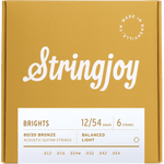 Stringjoy Brights Light (12-54) 80/20 Bronze Acoustic Strings