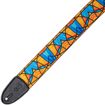 Levy's MP3SG-002 Stained Glass - Orange and Blue - 3" Guitar Strap