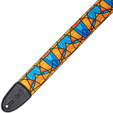 Levy's MP3SG-002 Stained Glass - Orange and Blue - 3" Guitar Strap