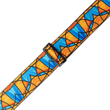 Levy's MP3SG-002 Stained Glass - Orange and Blue - 3" Guitar Strap