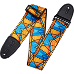 Levy's MP3SG-002 Stained Glass - Orange and Blue - 3" Guitar Strap