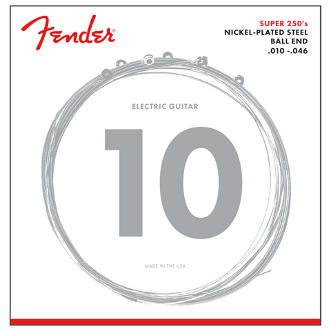 Fender Super 250's Nickel-Plated Steel Electric Guitar Strings – 250R – 10-46