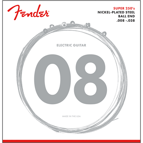 Fender Super 250's Nickel-Plated Steel Electric Guitar Strings – 250XS – 8-38