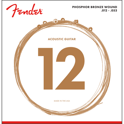 Fender 60L Light Phosphor Bronze Acoustic Guitar Strings – 12-53