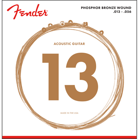 Fender 60M Medium Phosphor Bronze Acoustic Guitar Strings – 13-56