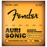 Fender 70CL Custom Light 80/20 Bronze Acoustic Guitar Strings – 11-52