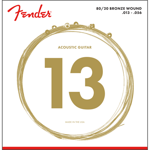 Fender 70M Medium 80/20 Bronze Acoustic Guitar Strings – 13-56