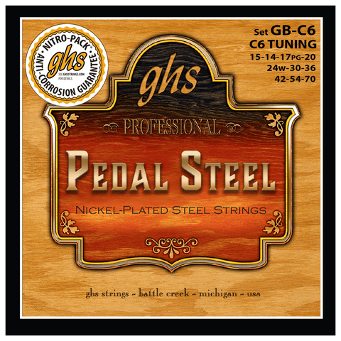 GHS Pedal Steel Boomers GB-C6 - Nickel Plated Steel - C6th Tuning