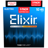 Elixir NANOWEB 3-Pack Nickel-Plated Steel Electric Strings - Light 16567 (12052)